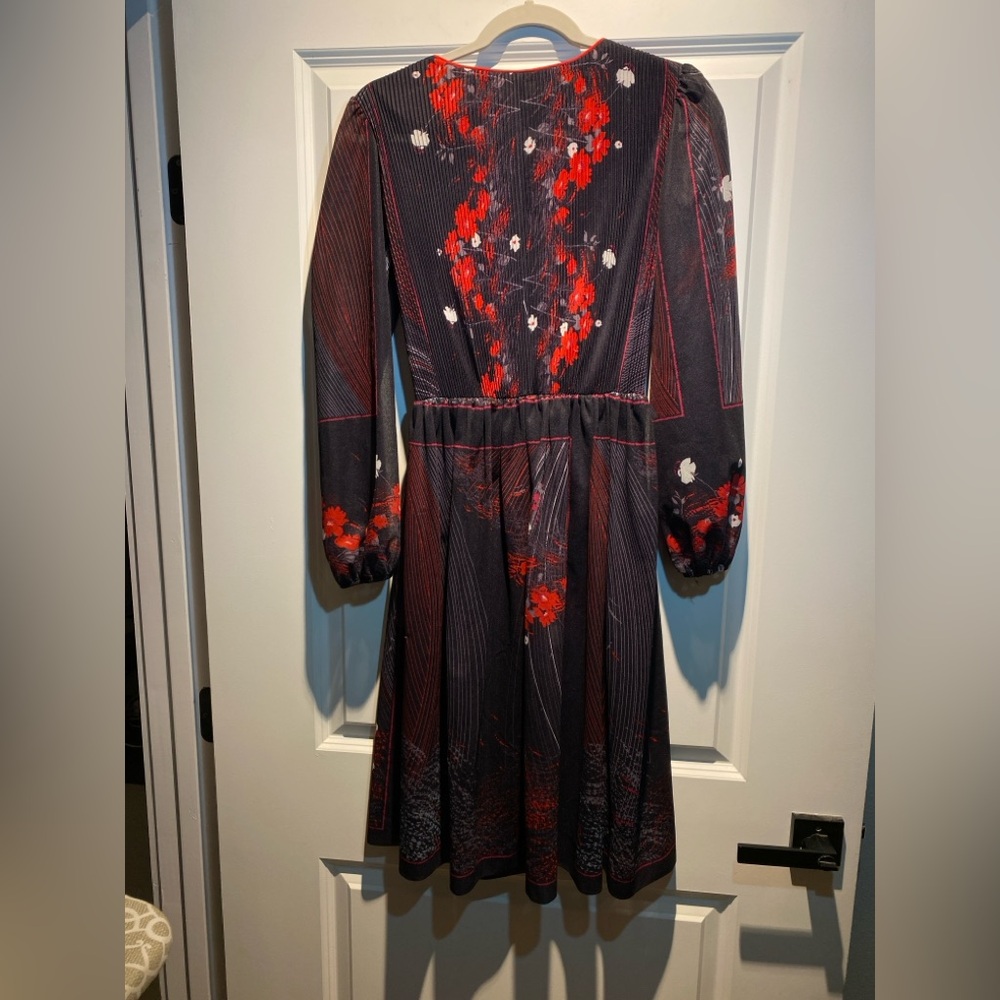 JENNIFER GEE Vintage 70s Secretary Dress - cottage core - floral - semi sheer.
